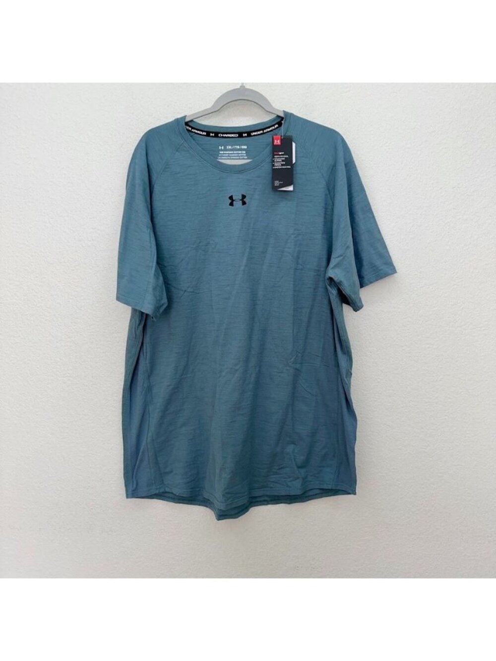 Under Armour Charged Blue Cotton Tee Short Sleeve Active Shirt Mens size XXL NEW